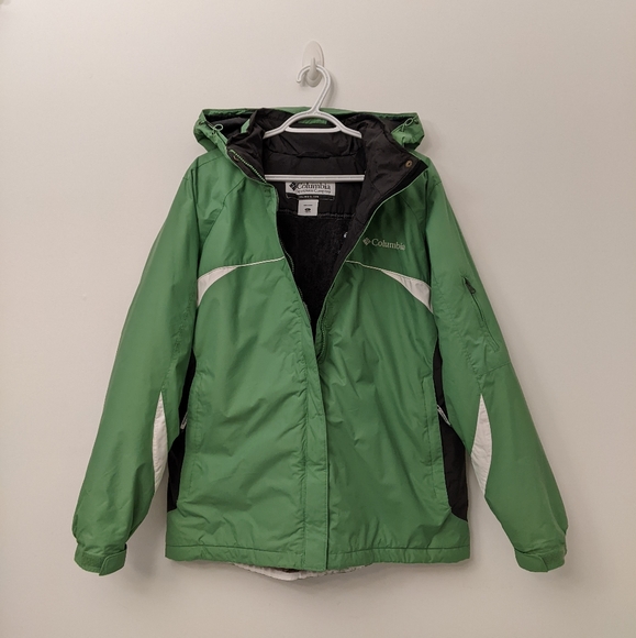 COLUMBIA Waterproof Ski Jacket, Green, XL - Picture 2 of 16